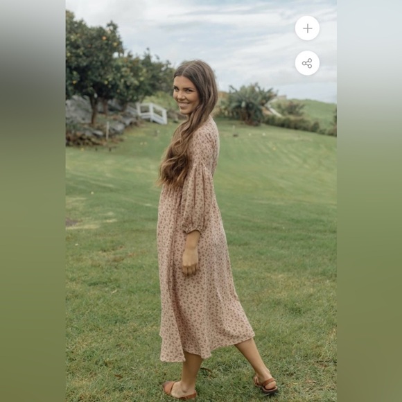 🌸 Neuflora “Port Augusta” Dress – Dusty Rose Floral - Size Small - Picture 6 of 11